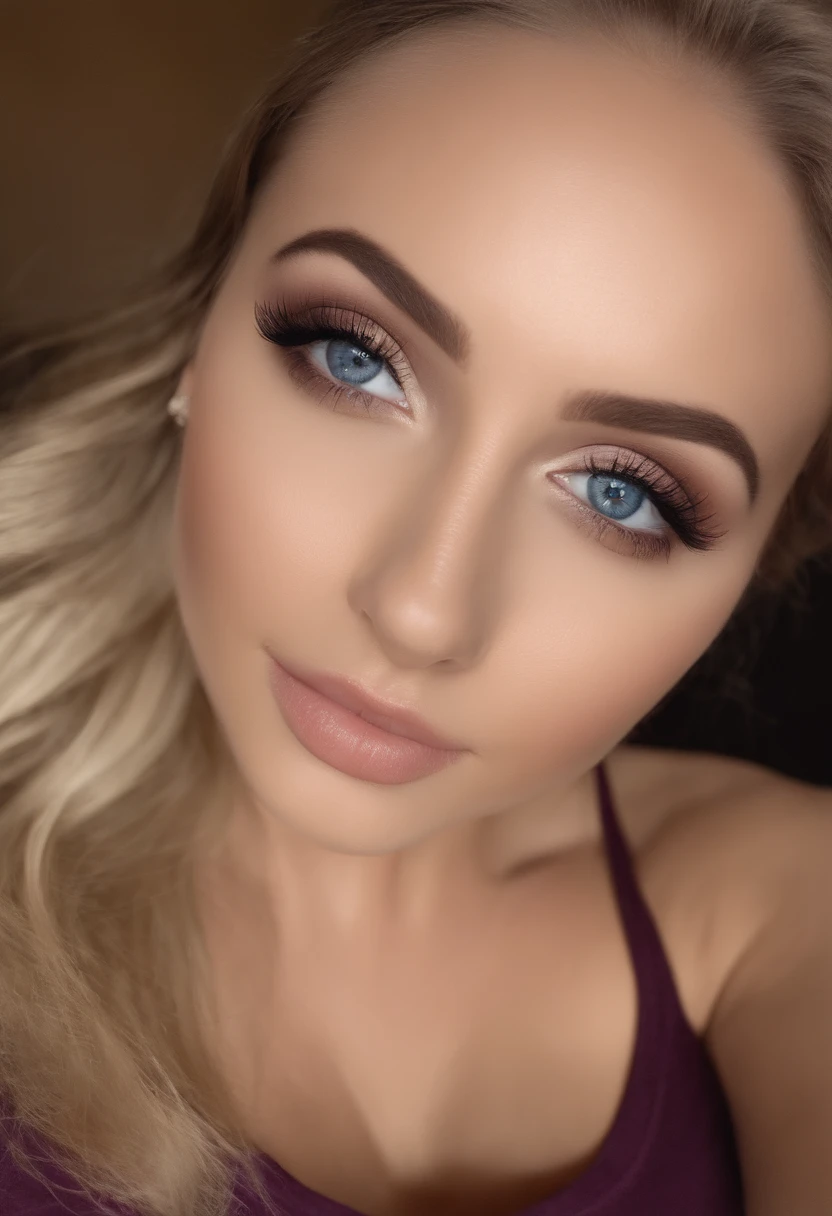 Woman with matching tank top and panties, Sexy girl with blue eyes, portrait sophie mudd, portrait corinna kopf, blonde hair and large eyes, Selfie einer jungen Frau, Augen im club Violet Myers, ohne Make-up, Natural makeup, Blick direkt in die Kamera, Gesicht mit Artgram, dezentes Make-up, Stunning full body shot, im Schlafzimmer, Spaltung