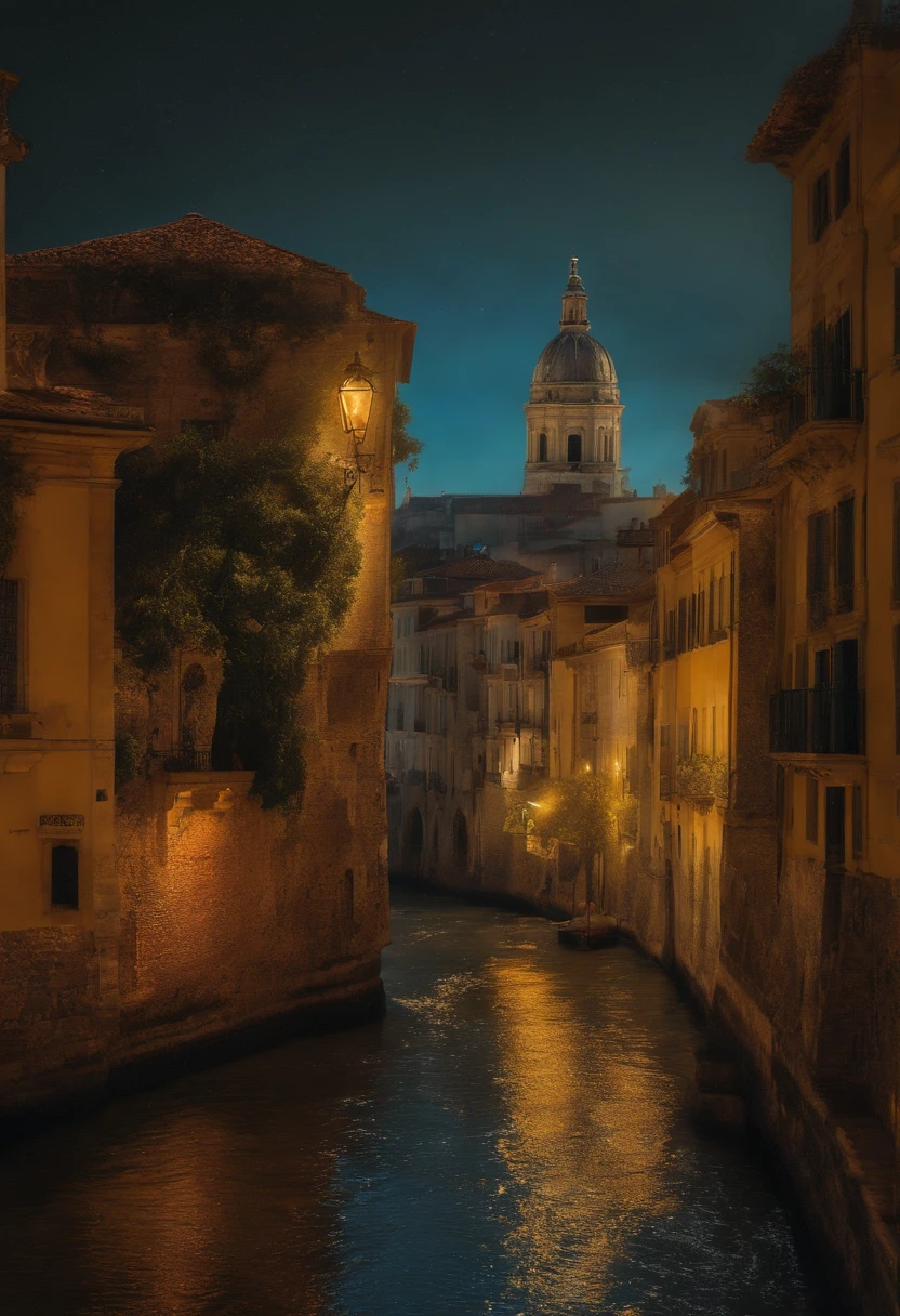 Imagine uma paisagem noturna vibrante e inspiradora, Similar to the famous painting "Noite Estrelada" de Vincent van Gogh. No entanto, In this unique scene, The scenery turns into an imaginary dream city. The stars shine brightly in the sky, forming magical constellations that illuminate the city with their brilliant colors. The city is made up of fantastic buildings, torres espiraladas e pontes suspensas, todos refletidos em um rio que flui calmamente. A lua, maior do que o normal, banha a paisagem com uma luz azul prateada.
Artistic style:
Keep the art style similar to that of van Gogh, with bold brushstrokes and expressive strokes. Use cores intensas, como azuis, amarelos e roxos, para criar uma atmosfera vibrante. No entanto, Add touches of magical, ethereal colors to add a unique touch to the scene.
Elementos Distintos:
Paint fictional constellations that form symbolic figures related to dreams and imagination.
Add extraordinary detail to buildings, como esculturas intrincadas e jardins suspensos.
Add magical characters or creatures that roam the streets of the city of dreams.