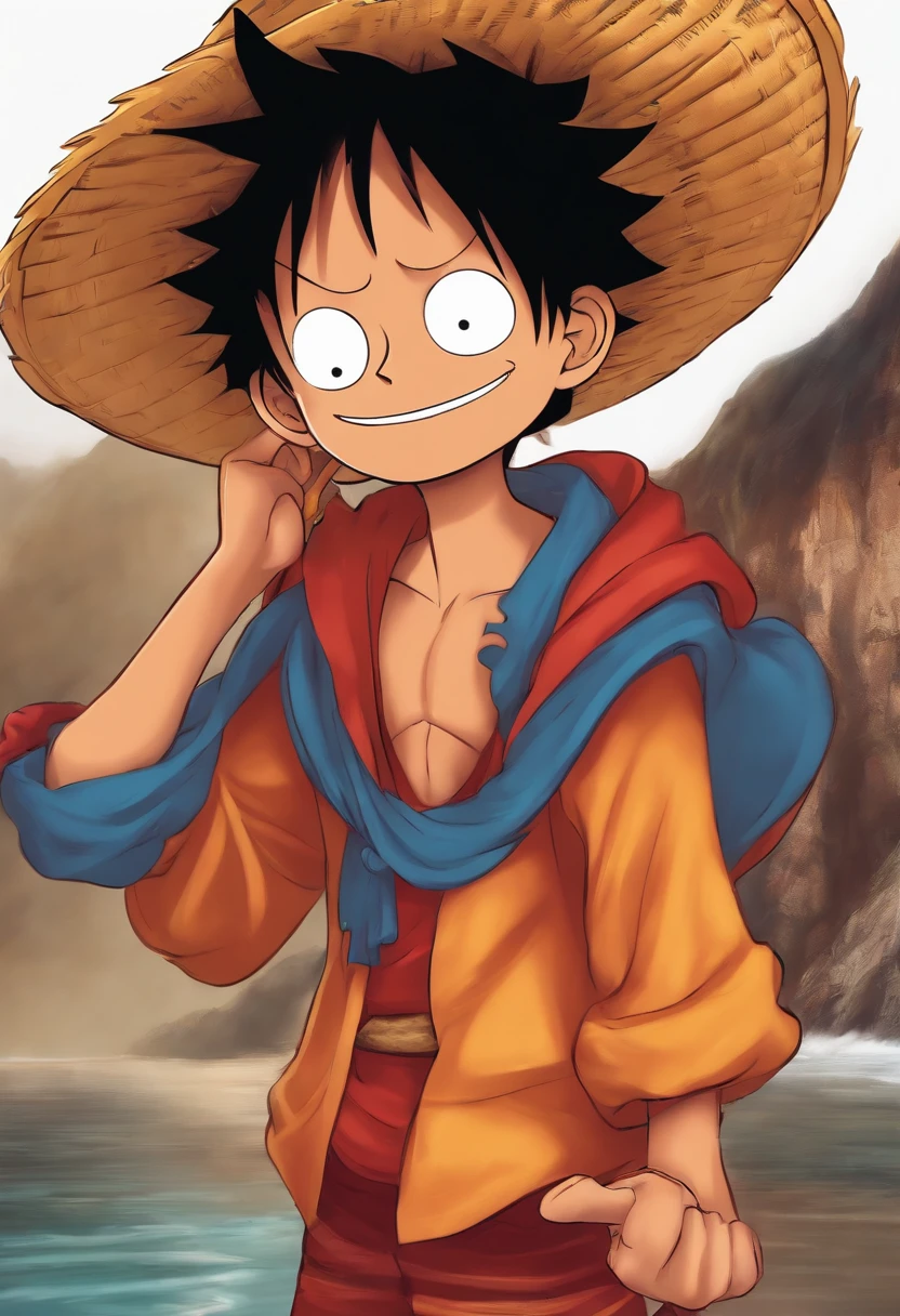 Luffy estilo pixar disney