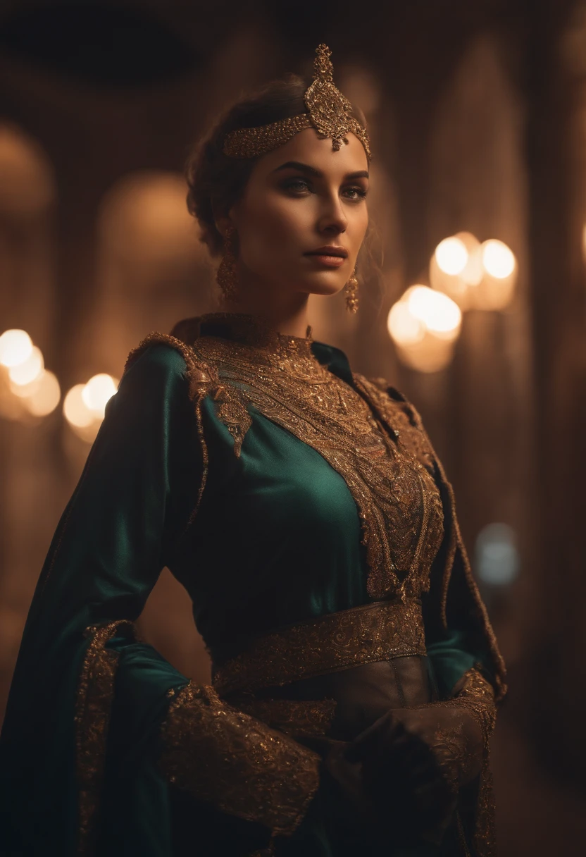 mulher arafed em um vestido azul com um cinto de ouro e um colar, 3 d render arte do caractere 8 k, Trend in CGTacing:, Chengwei Pan em ArtStation, inspirado em Lan Ying, 8K Artgerm Bokeh, 8k arte detalhada de alta qualidade, deviantart artstation cgscosiety, CGSetivity 8K, CGSetivity 8K
