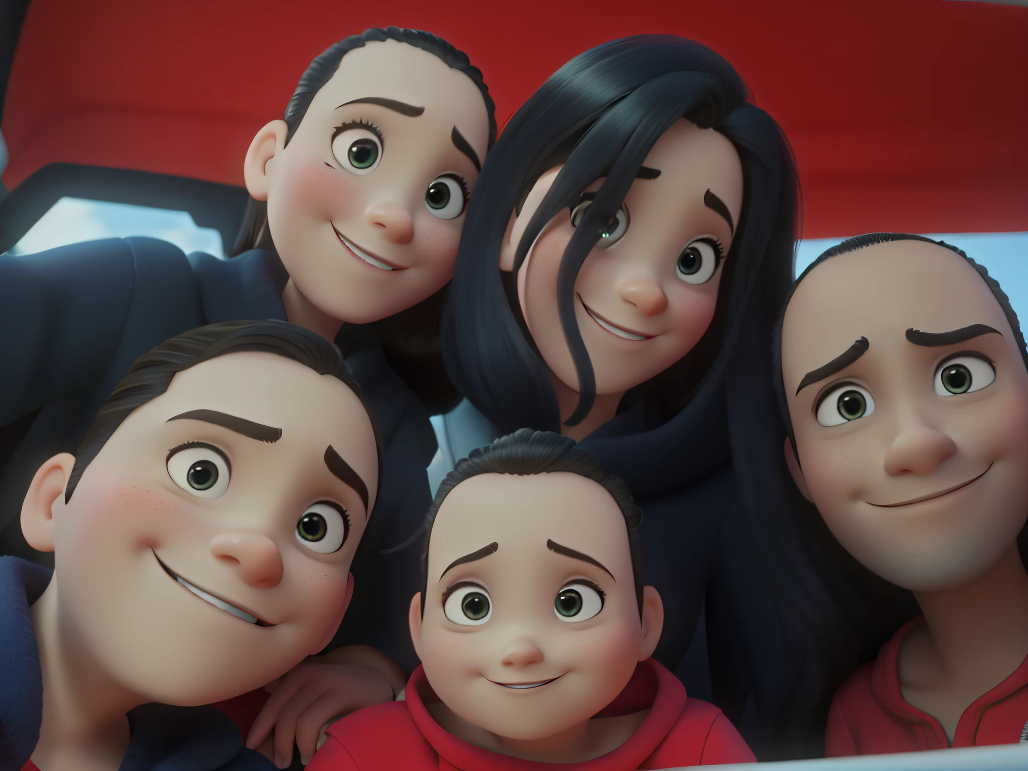 uma familia estilo disney pixar, alta qualidade, melhor qualidade