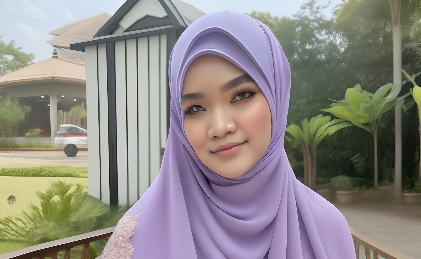 ((best quality)), ((masterpiece)), (detailed), 4K, perfect face, young malay woman, 25 years old malay woman, no shirts, woman wearing hijab, man with no hijab, woman touching penis while sitting, penis near mouth, open mouth, handjob, man touching woman face, dynamic camera, sweating, wet body, white and fair skin, smirk, smile