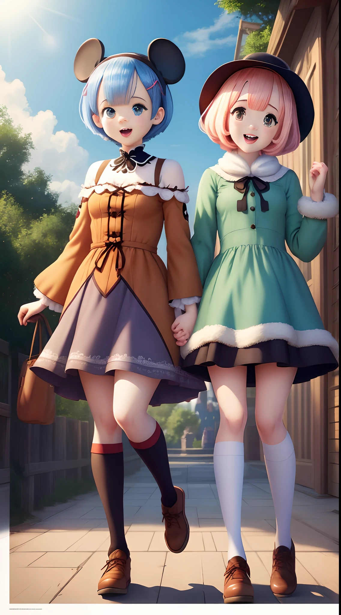 Disney Pixar poster, rezero rem and ram