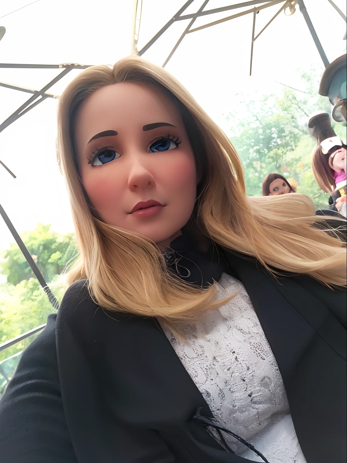 uma professora mulher, loira, , branca, boca pequena, rosto fino, cabelo liso, olhos castanho, no estilo disney pixar, melhor qualidade, alta qualidade