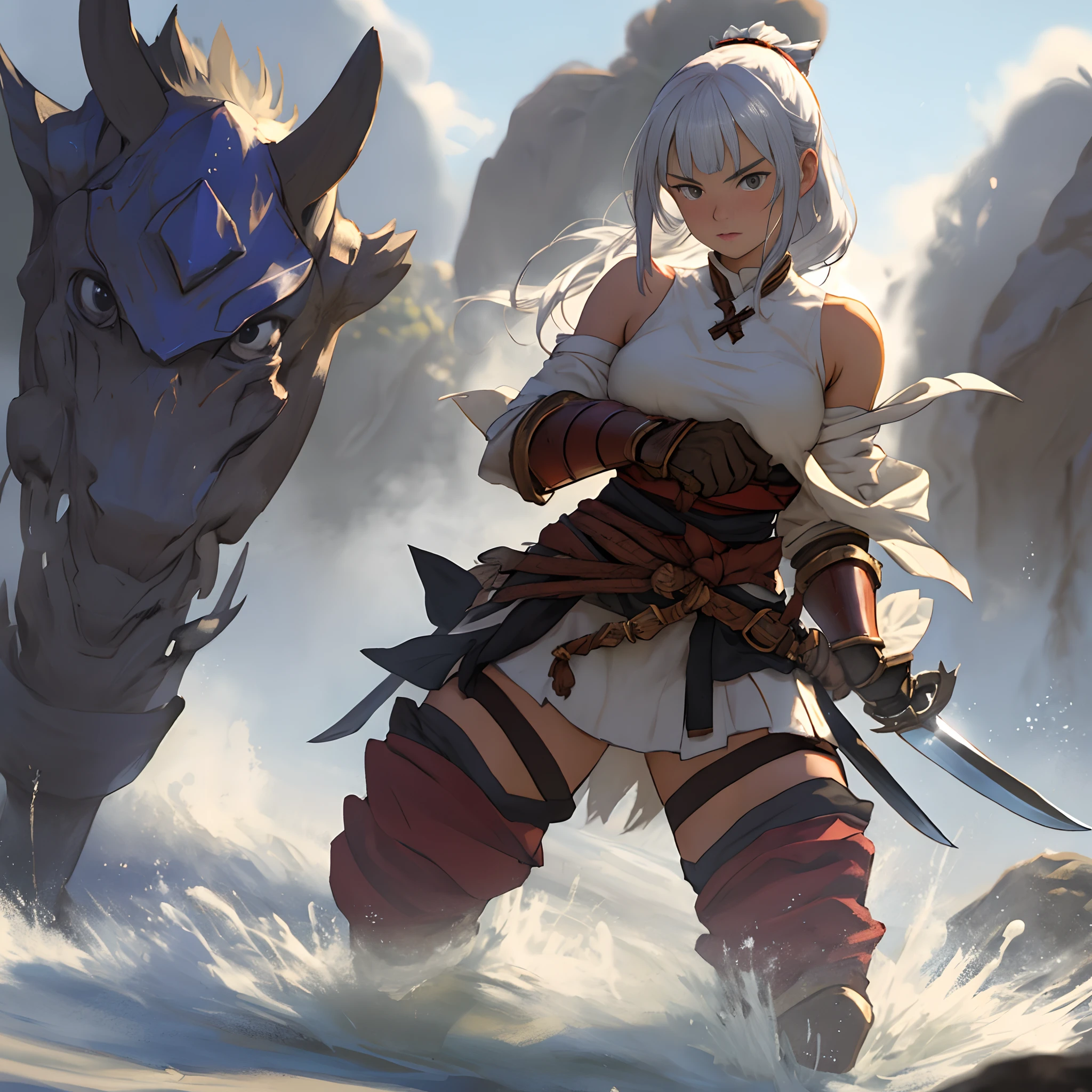 purifying blade warrior girl with no top
