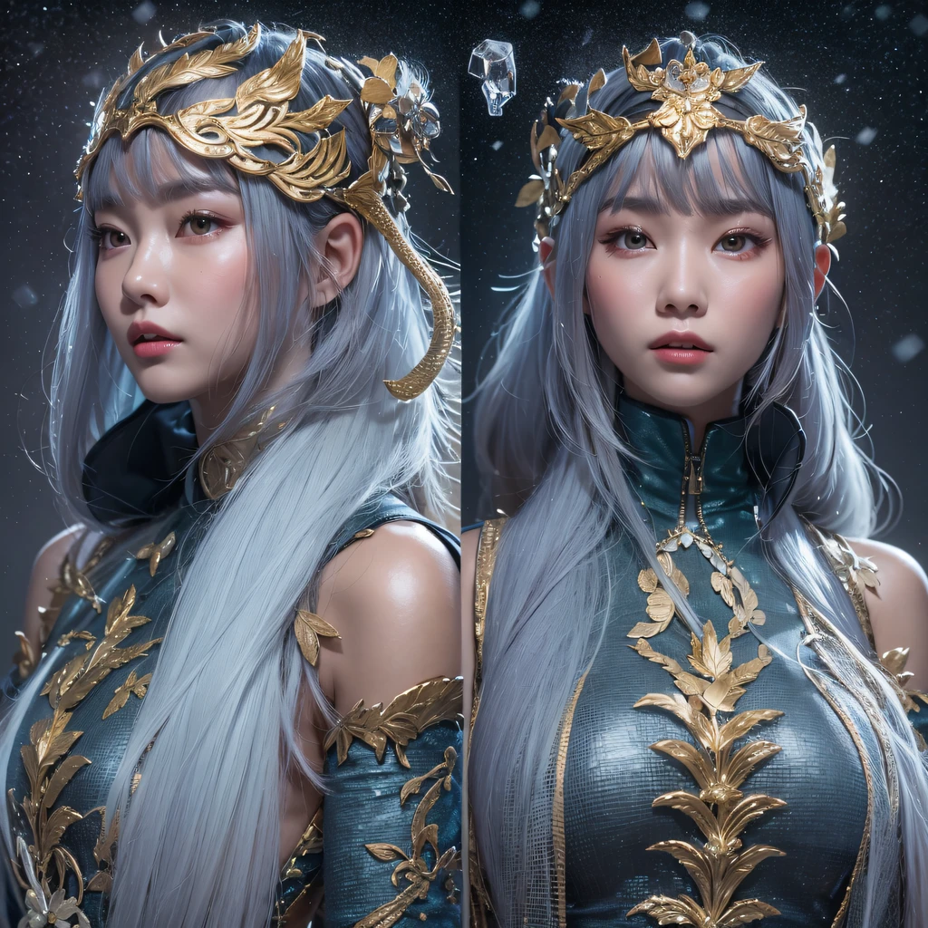 cinematic cgsociety,Fly the Nine-Tailed Light Blue Sky Division Flame Hairy Bear Star,Erotic,Torch Night Black Gold Orange Brocade Silk Snake Print Silk Pants,Rouge diamond tulle sheer lizard-patterned leggings,Fat woman flying in the snow in space,Front view,Pure transparency,Wear boxing gloves,Wear thick-rimmed reflective sunglasses with gold threads,Panorama ultra-wide angle,extremely happy,The texture of the real person is delicate,Strong visual impact,Hyper-detailing,Dream girl,Refined face,prettyeyes,Hair strands float in the air, Cherry model,Zhou Xiaotong,crystal-clear,Good sense of perspective,Light and shadow effects,16K smooth,Surface reflected light,,Tropical canyon battle scene、Chinese big breasts、Quaint、three kingdom、ember、100 people、Telephoto vista(CG)、Intense CG battles、high detal、masuter piece、NSFW,Multi-layered long-sleeved gauze garment,Quick-drying vest,Linen sweater,Crocodile skin cape,golden shoulder pads, Silver hammer pattern cape, Burgundy body hair,Water vapor female spy,Shower buttocks green fruit milk jelly flat chest,Pine silk fish net knee brace space dance,Hexagonal prism,Put on a pineapple knife sprinkled with gold,extremely happy,Border winter rain(Tropical canyon battle scene)((Scenes))(Extremely detailed Cg Unity 8K wallpaper,Masterpiece, Best quality, Ultra-detailed)He played Huang Yaoshi in the movie,