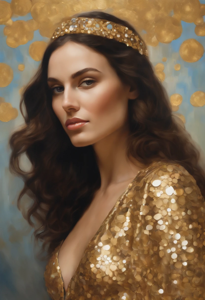 lovely happy greek model woman in a fractal clouds body suit,
impasto oil metal painting, heavy brushstrokes, textured curvy-geometric dripping paint,
Chuck Close woody shabby grunge art,
[Klimt | Kuvshinov | Afremov | Rebecca GuayBosch | Ray Caesar] style,
gold light pinks beige light greens light creams light yellows
minimalistic constructivism,
sequins, glitters, crystal dust, platinum dots
rich light, platinum foil, chopped metal
rim light, inner glow, volumetric light