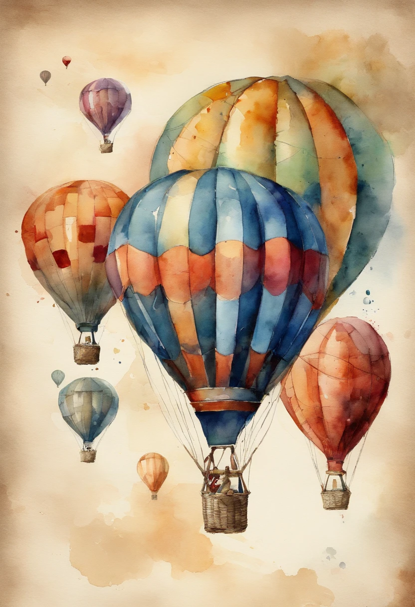 Vintage Watercolor Air Balloons
