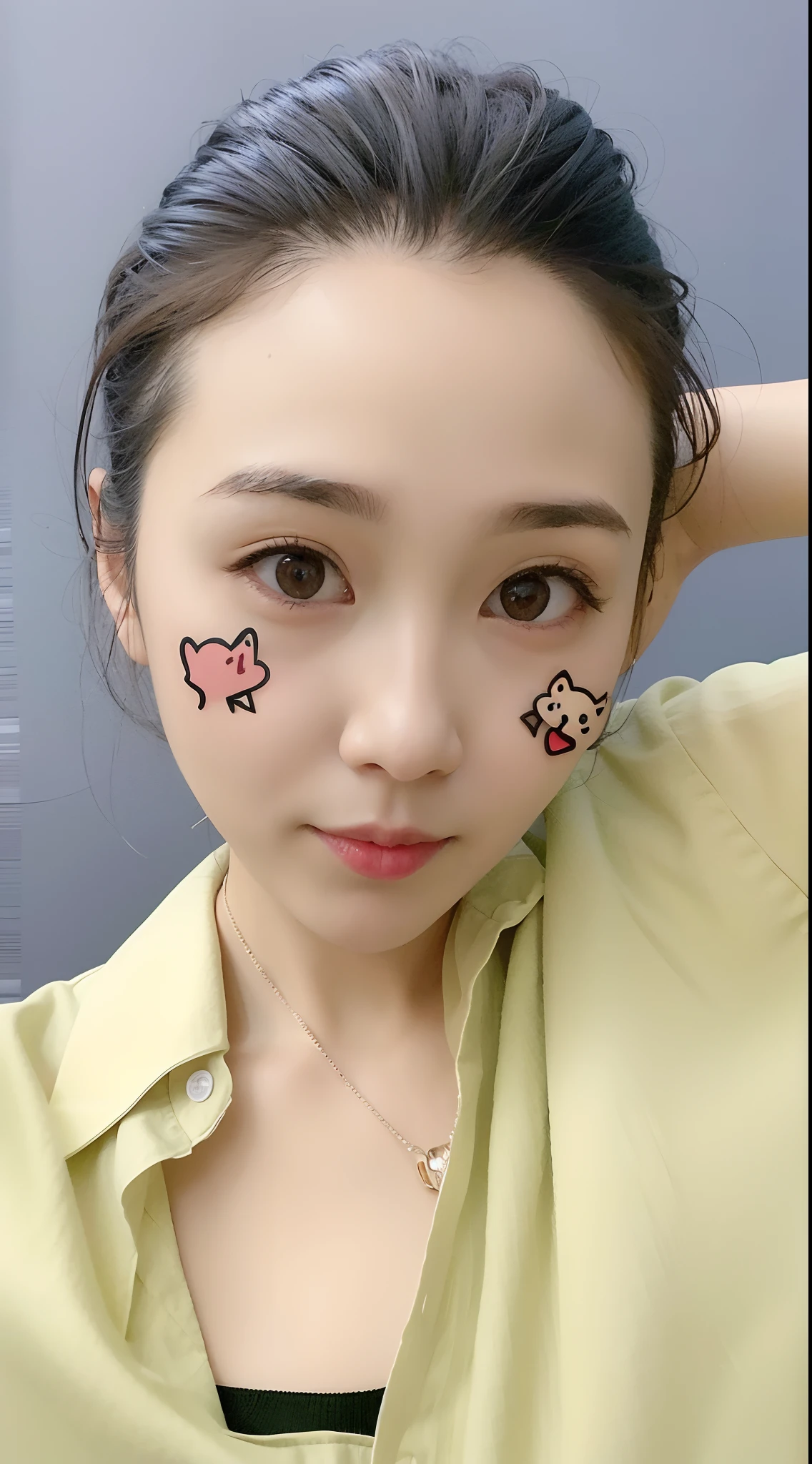 Very nice and lovely woman, small heart - shaped face, She has a cute face, clear cute face, Fine - face, with cute doting eyes, she has a cute expressive face, Cute natural anime face, , Kawaii realistic portrait,Gangnam woman,4k画质,with fair skin,