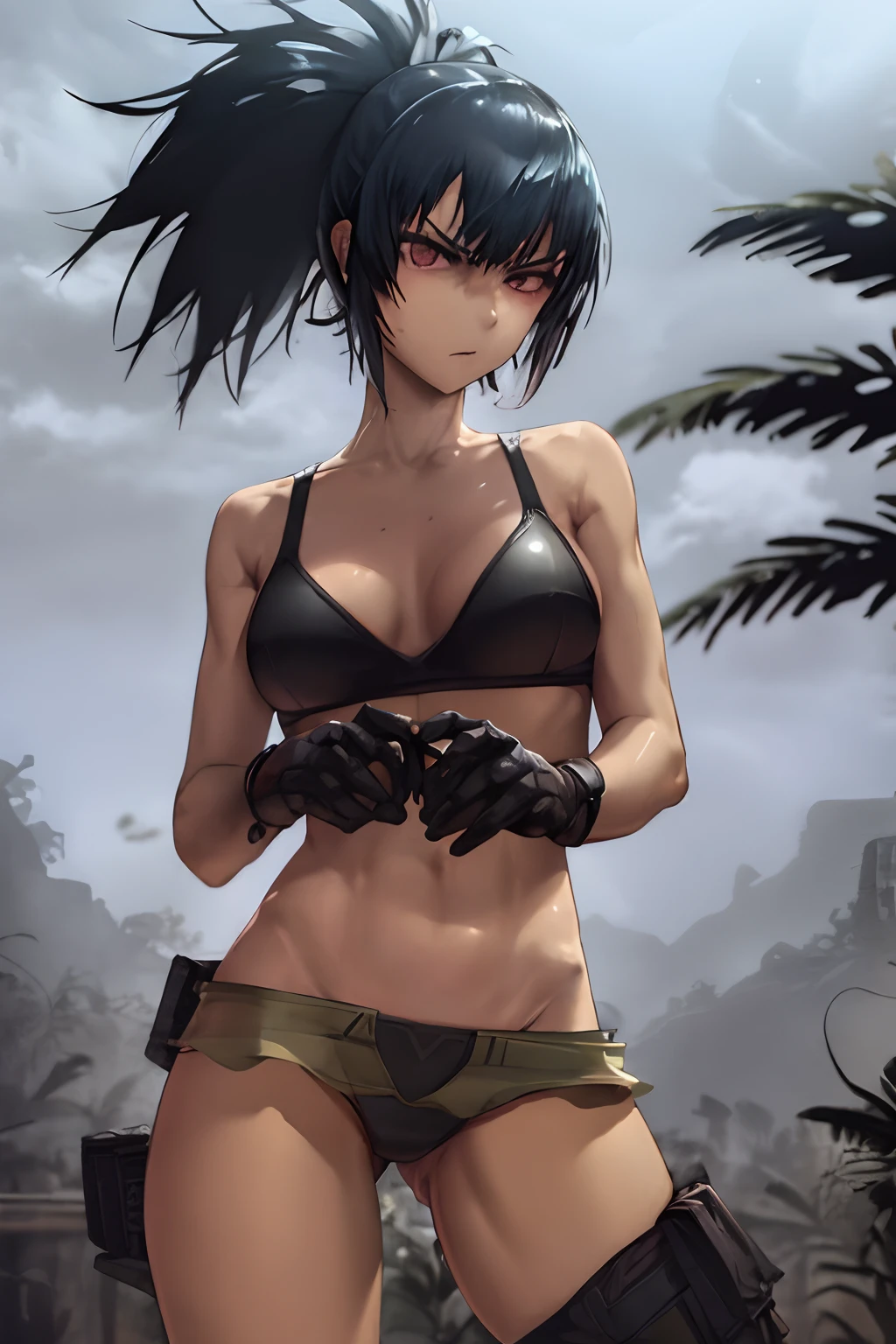 Transparent bra and , serious, dominant, , , military, desert. Cammo, Tactical. Armor, Sun, hot, Sargent, sleeveless, perfect hands, wet, wetting, summer, water, tropical, open mini short.
