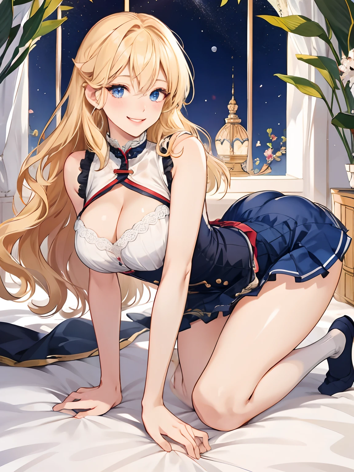 top-quality、realisticlying、slaves、bule、large full breasts、Tight-fitting uniforms、Sheer clothing、skirts that are too short、Not wearing underwear、A smile、big eye、long lashes、Long upper eyelashes、a blond、cute little、Beautie、A sexy、darkened room、full body Esbian、submissive look、Submissive smile、Flushed cheeks、Kamimei、Big buttocks、thin-waist、Stick your butt out on all fours、Sleeveless、cleavage of the breast、visible from the side、Sexy armpits、Voluptuous thighs