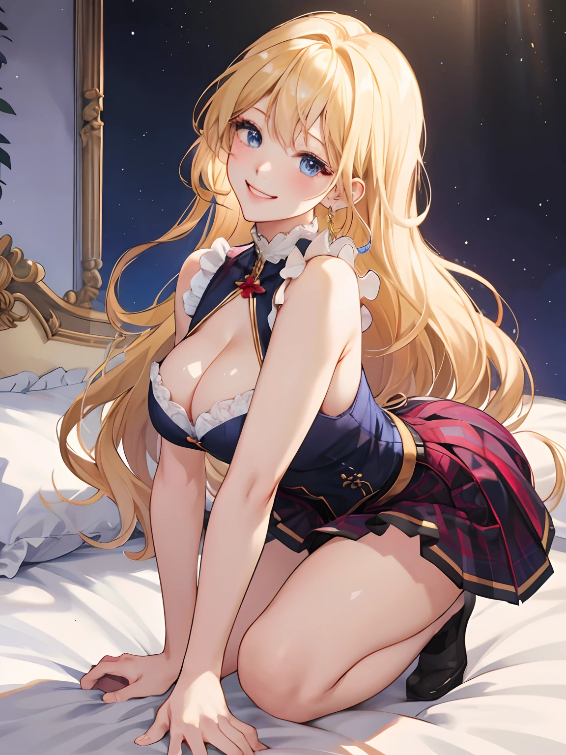 top-quality、realisticlying、slaves、bule、large full breasts、Tight-fitting uniforms、Sheer clothing、skirts that are too short、Not wearing underwear、A smile、big eye、long lashes、Long upper eyelashes、a blond、cute little、Beautie、A sexy、darkened room、full body Esbian、submissive look、Submissive smile、Flushed cheeks、Kamimei、Big buttocks、thin-waist、Stick your butt out on all fours、Sleeveless、cleavage of the breast、visible from the side、Sexy armpits、Voluptuous thighs