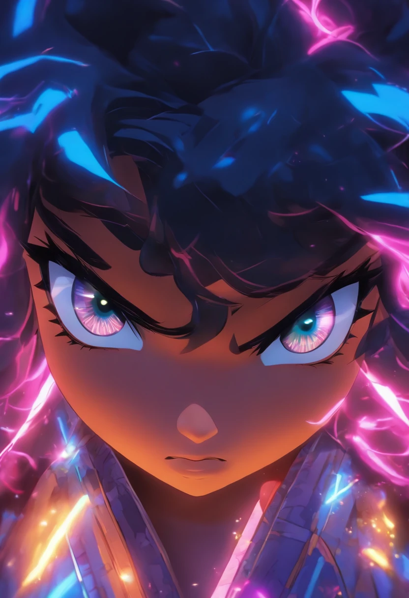 menina bonita Yalitza Aparicio, Retrato de meio comprimento, Cabelo azul brilhante curto e desgrenhado, Sombra negra dos olhos, (Roupas Estilo Urbano:1.2), (Antecedentes da cidade:1.2), Maquiagem escura, Arte Digital, trends on artstation, altamente detalhado, Detalhe fino, intrincado, Belo brilho detalhado, detalhado, cinematiclight, high resolutions, detailed facial features,foco nítido, liso, aesthetic,