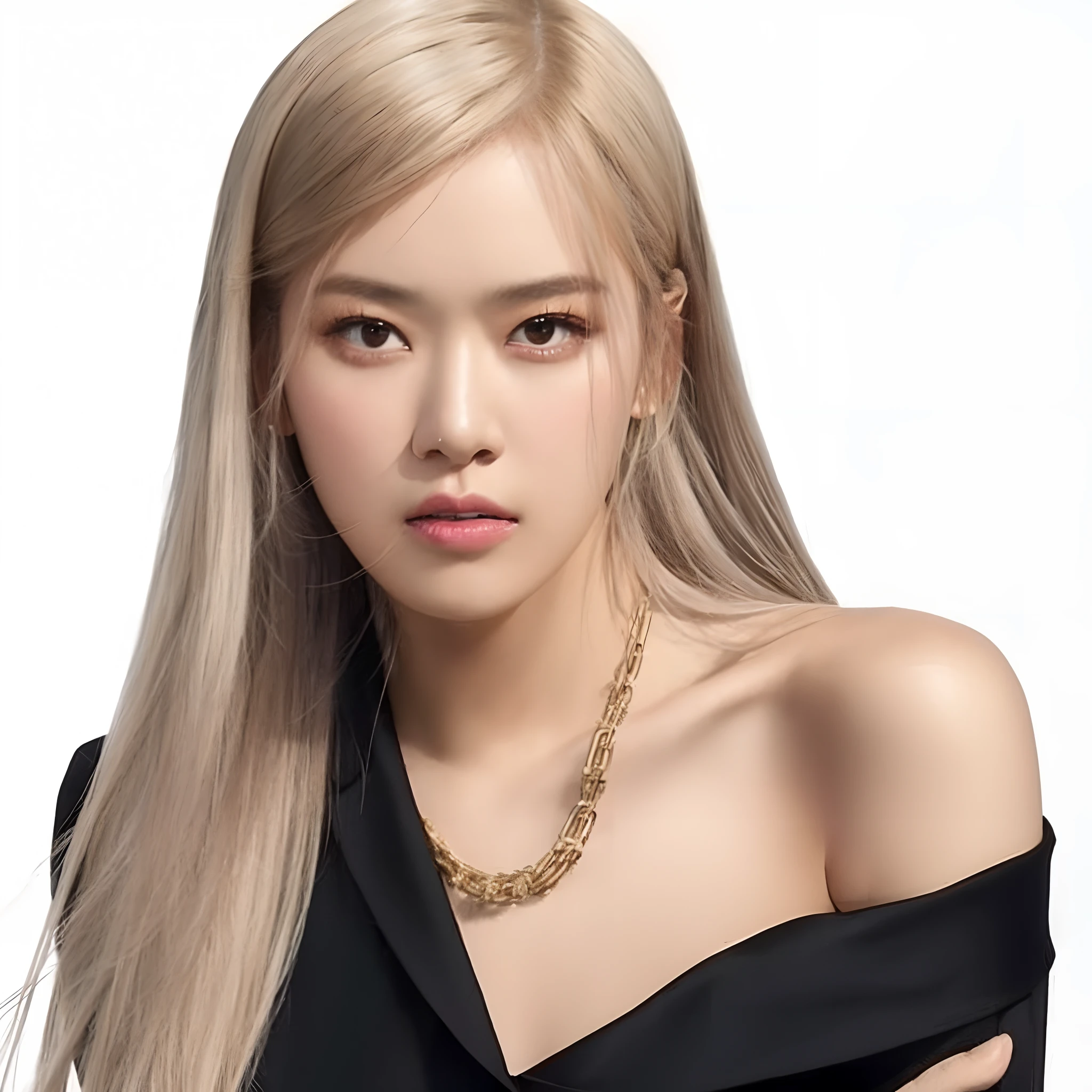 Un primer plano de una mujer con cabello largo y rubio con un vestido negro, Parque Roseanne de Blackpink, Retrato de Jossi de Blackpink, Jossi de Blackpink, Lalisa Manoban de Blackpink, Retrato Jisoo Blackpink, Jisoo de Blackpink, Jisoo de Blackpink, Lalisa Manobal, rosa negro, Retrato de Kpop Idol, JIA, portrait of female Korean idol
