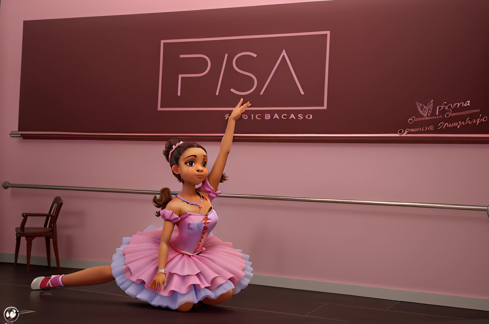 UMA BAILARINA BRANCA COM TUTU ROSA E COM COROA EM ALTA QUALIDADE, MELJOR QUALIDADE