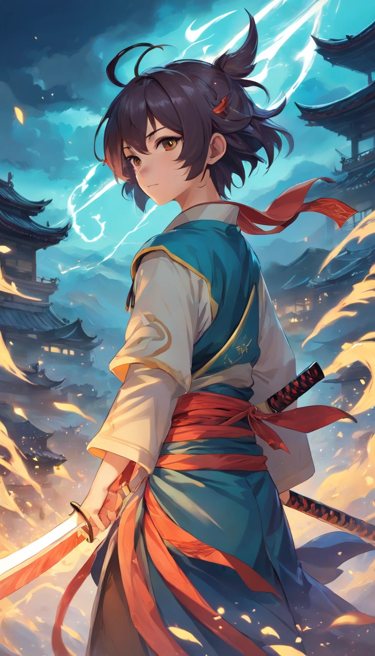 tmasterpiece,best qualtiy,超高分辨率,Detailed details,A picture of a demon with a sword,beautiful male god of death,详细的脸,mohrbacher,inspired by Shunkōsai Hokushū,in the artistic style of mohrbacher,asura from chinese myth、the god of chaos,Inspired by Ryūkōsai Jokei,in style of peter mohrbacher