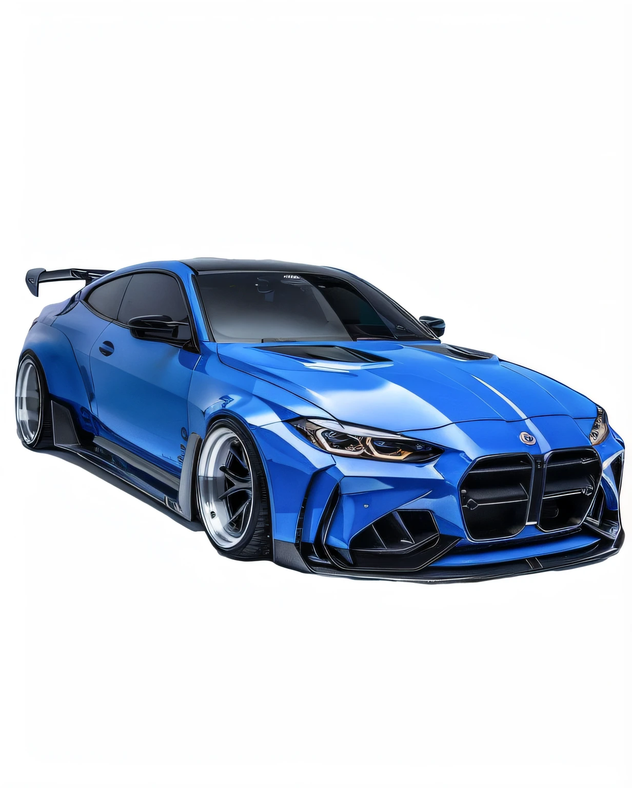 Blue sports car on black background, Wide body, F32, F 3 2, full view of a sport car, front profile!!!!, Surreal N-4, bmw, 1 : 1 hyper illustration, hyperreal rendering, “hyper realistic, anime car wrap, realistic cars, modern car design, hyperrealistic”, ultra realistic”