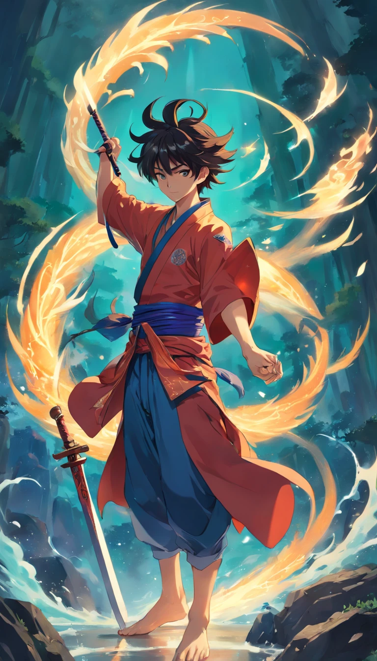 tmasterpiece,best qualtiy,超高分辨率,Detailed details,A picture of a demon with a sword,beautiful male god of death,详细的脸,mohrbacher,inspired by Shunkōsai Hokushū,in the artistic style of mohrbacher,asura from chinese myth、the god of chaos,Inspired by Ryūkōsai Jokei,in style of peter mohrbacher