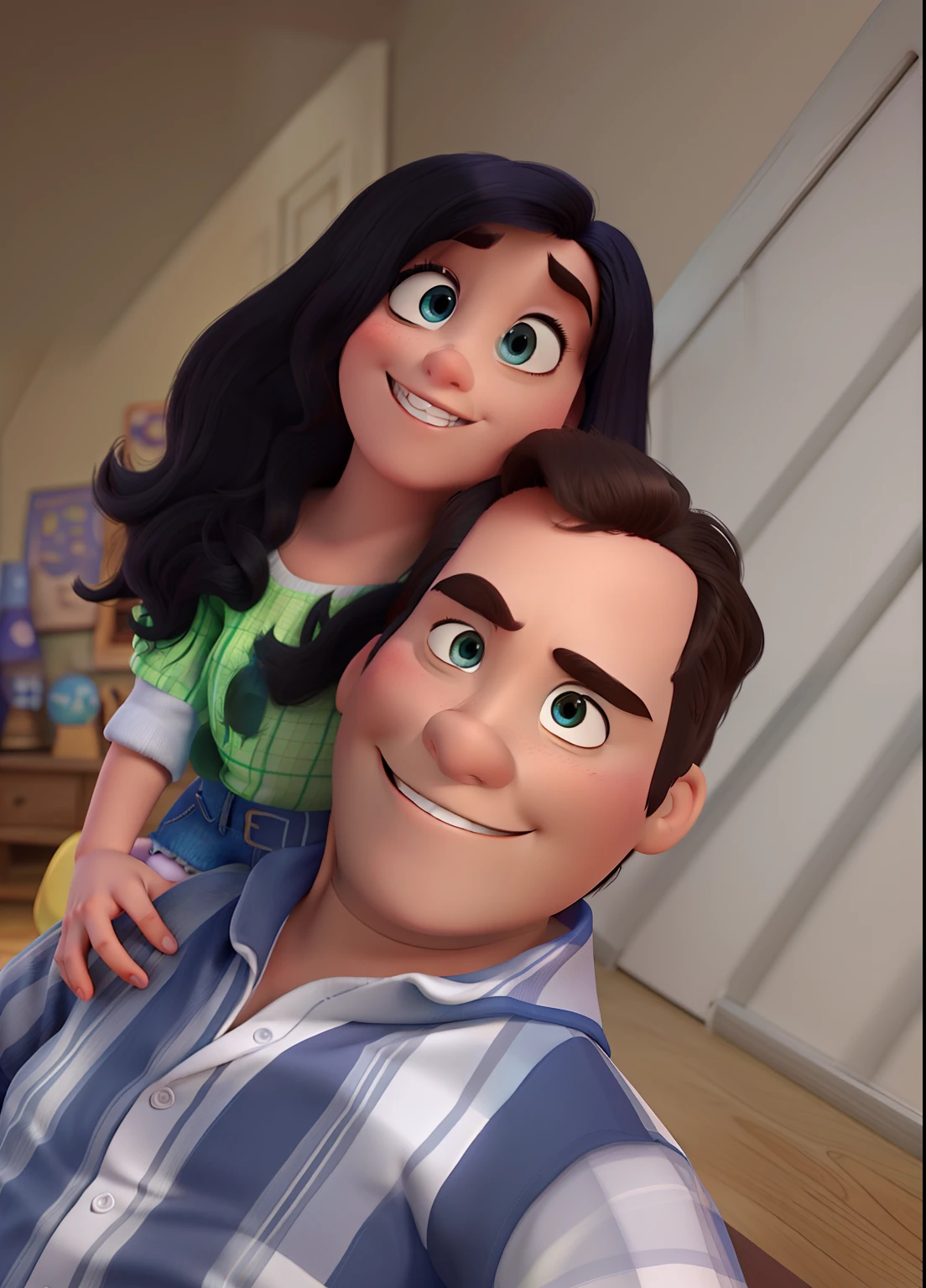 Disney and Pixar 4d Couple Poster, ultra-realista e ultra detalhista