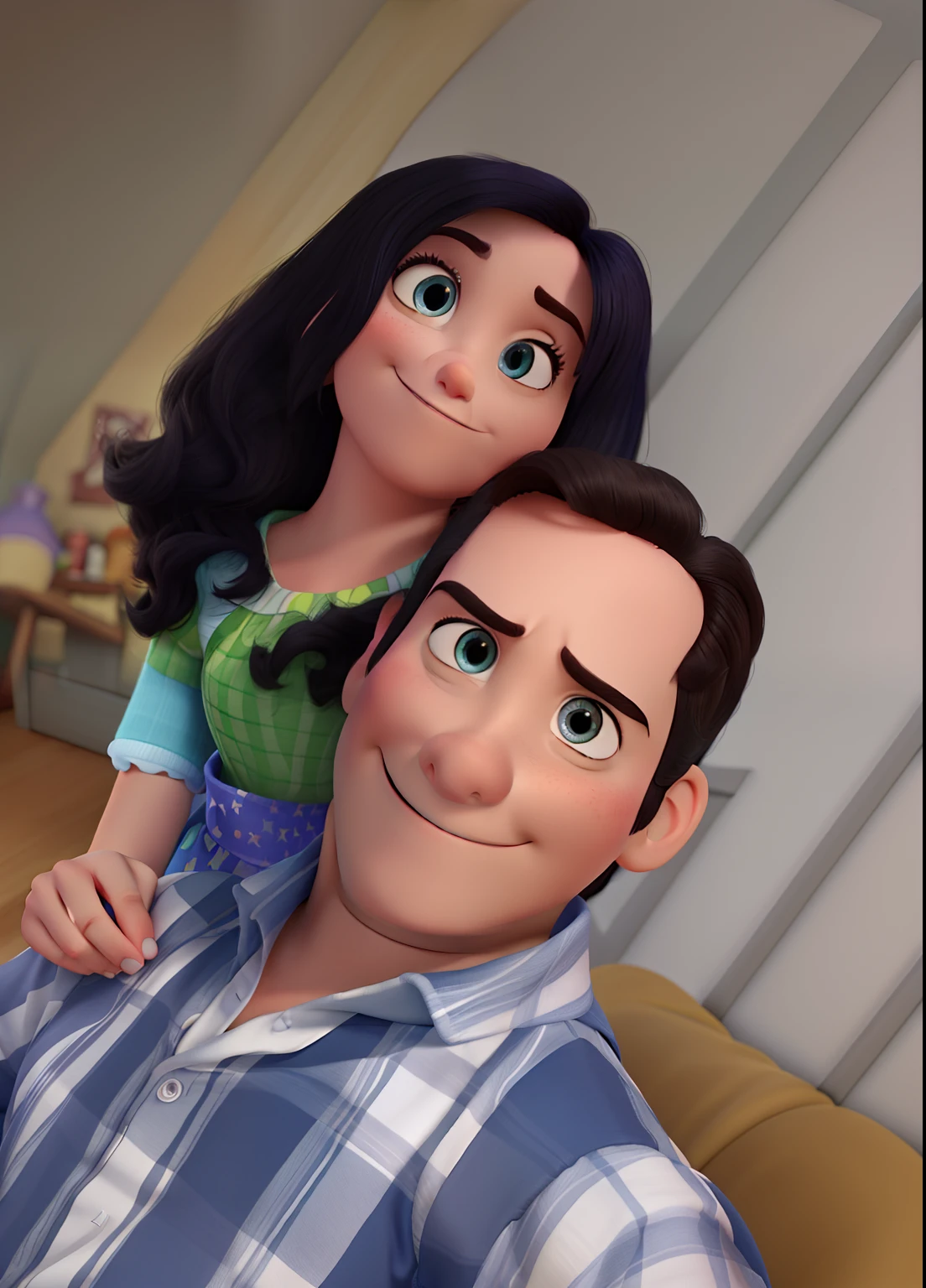 Disney and Pixar 4d Couple Poster, ultra-realista e ultra detalhista