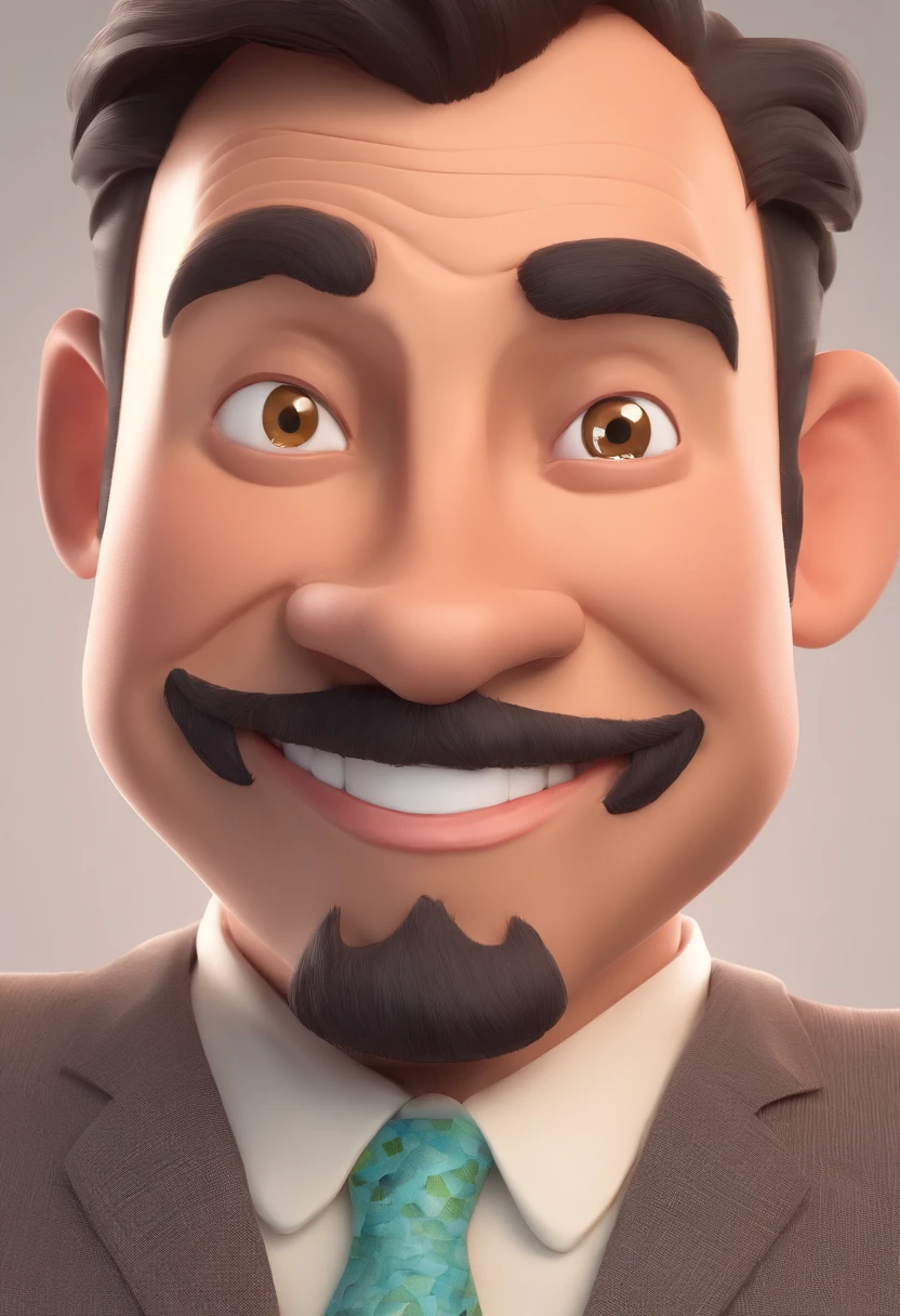 Smiling Man Illustration, sorriso insano, Homem de pele marrom com um sorriso gigante, happily smiling at the camera, sorriso atrevido, he's smiling, sorriso muito grande, Macho sorridente, foto de perfil headshot, rindo sorriso enorme, desenhando no estilo de Arte 3D, c4d, fundo de cor branco puro, estilo disney, estilo pixar render ilustracao Super Detalhe, 8k
