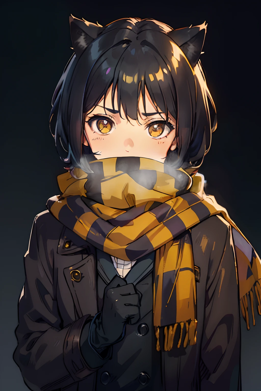 scarf covering mouth