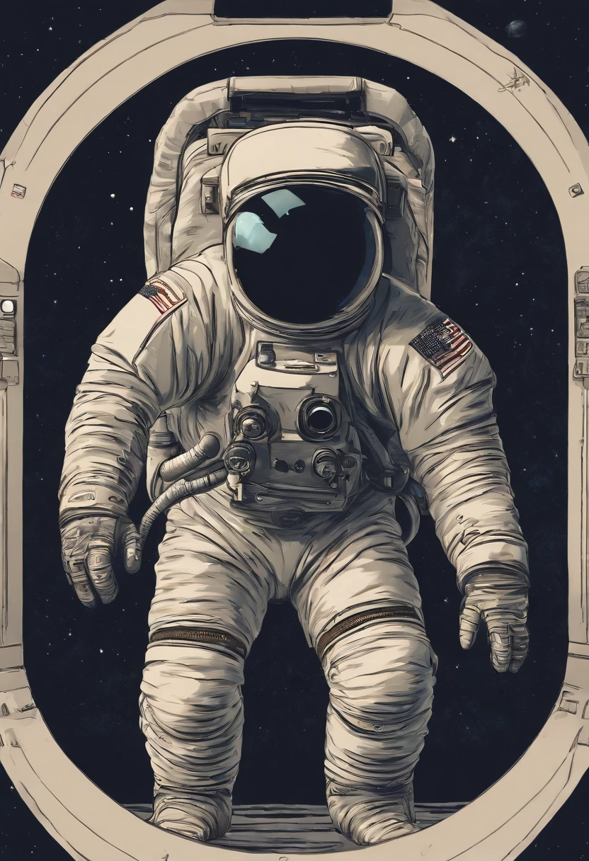 A Yeti astronaut floating in open space. The astronaut can't take too much space in the frame,
A cool but subtle planet/system/star element in the background
The astronaut actually being a yeti (or some abstract hint of a yeti in the image as a reference to a mascot that is used)
The astronaut having some kind of beer in his hand