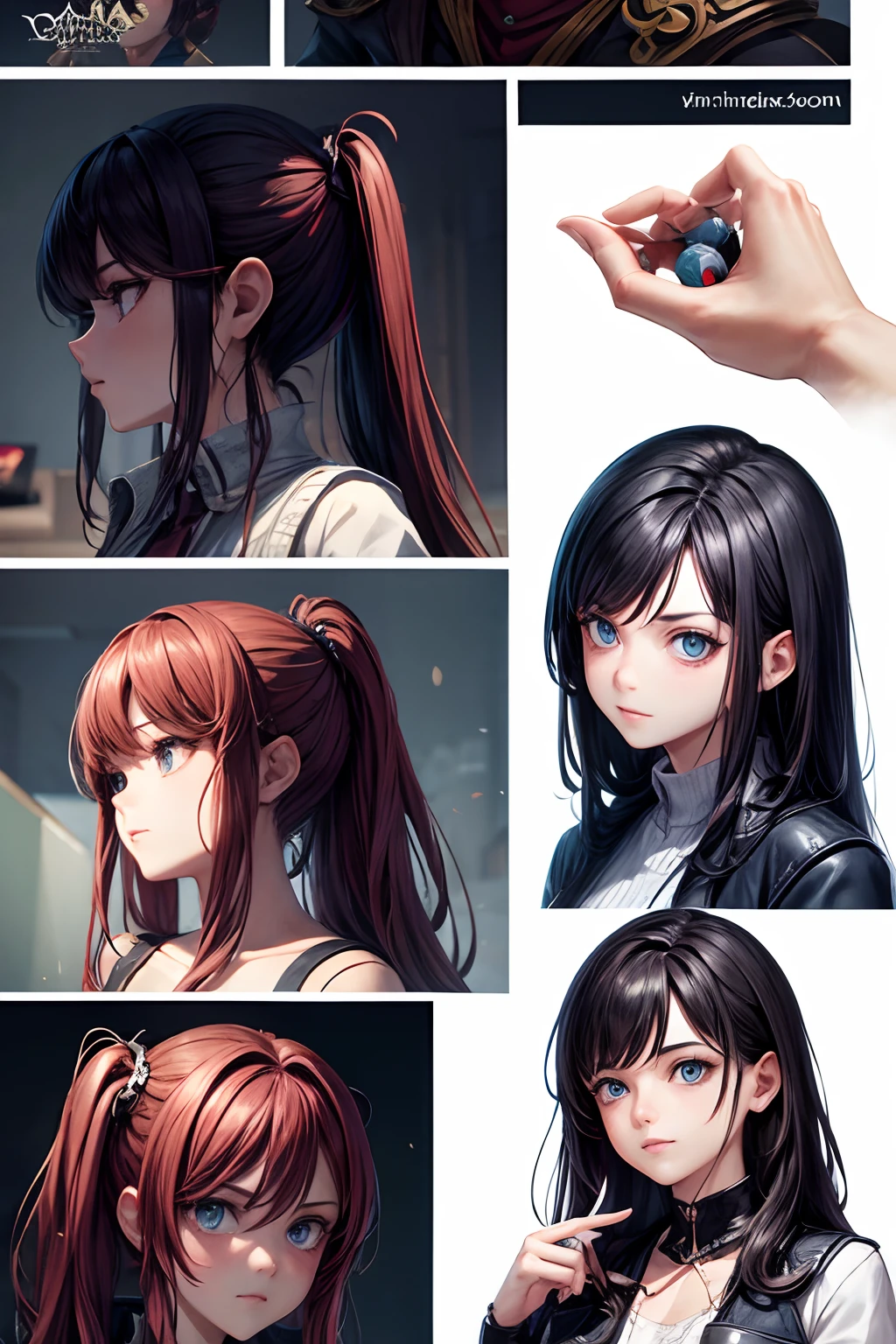 moodboard on gaming character illustartion