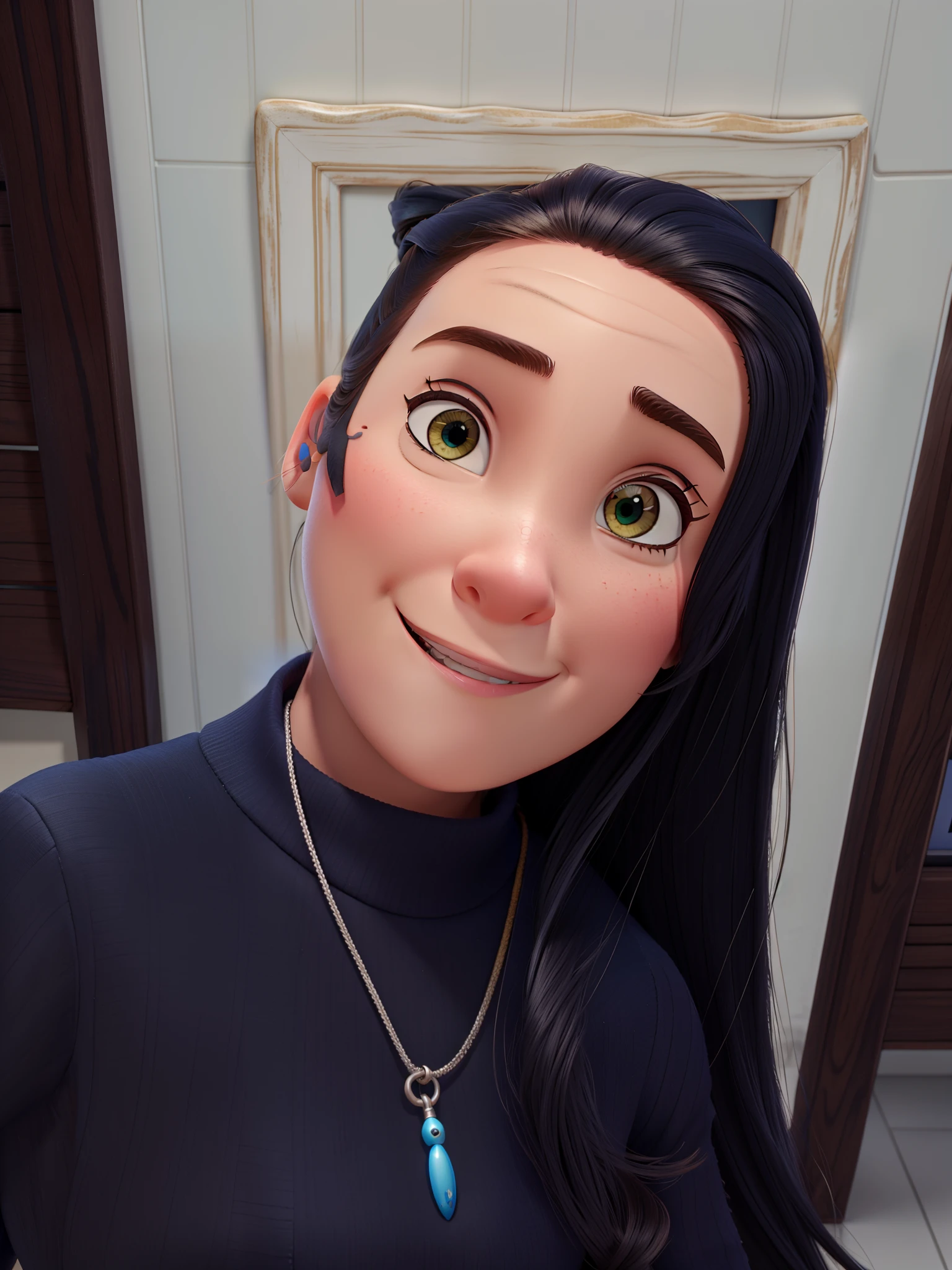 Uma mulher beanca cabelo prestos estilo disney pixar alta qualidade melhor qualidade
