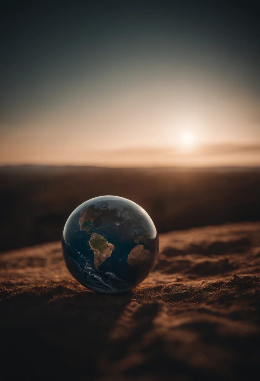 An empty space with a 1/4 of earth on the bottom