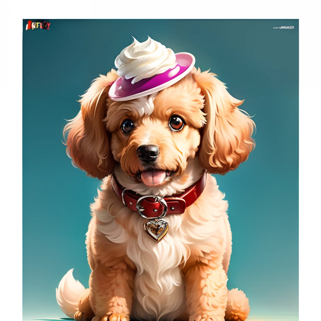 Netflix poster for cream colored toy poodle named mia