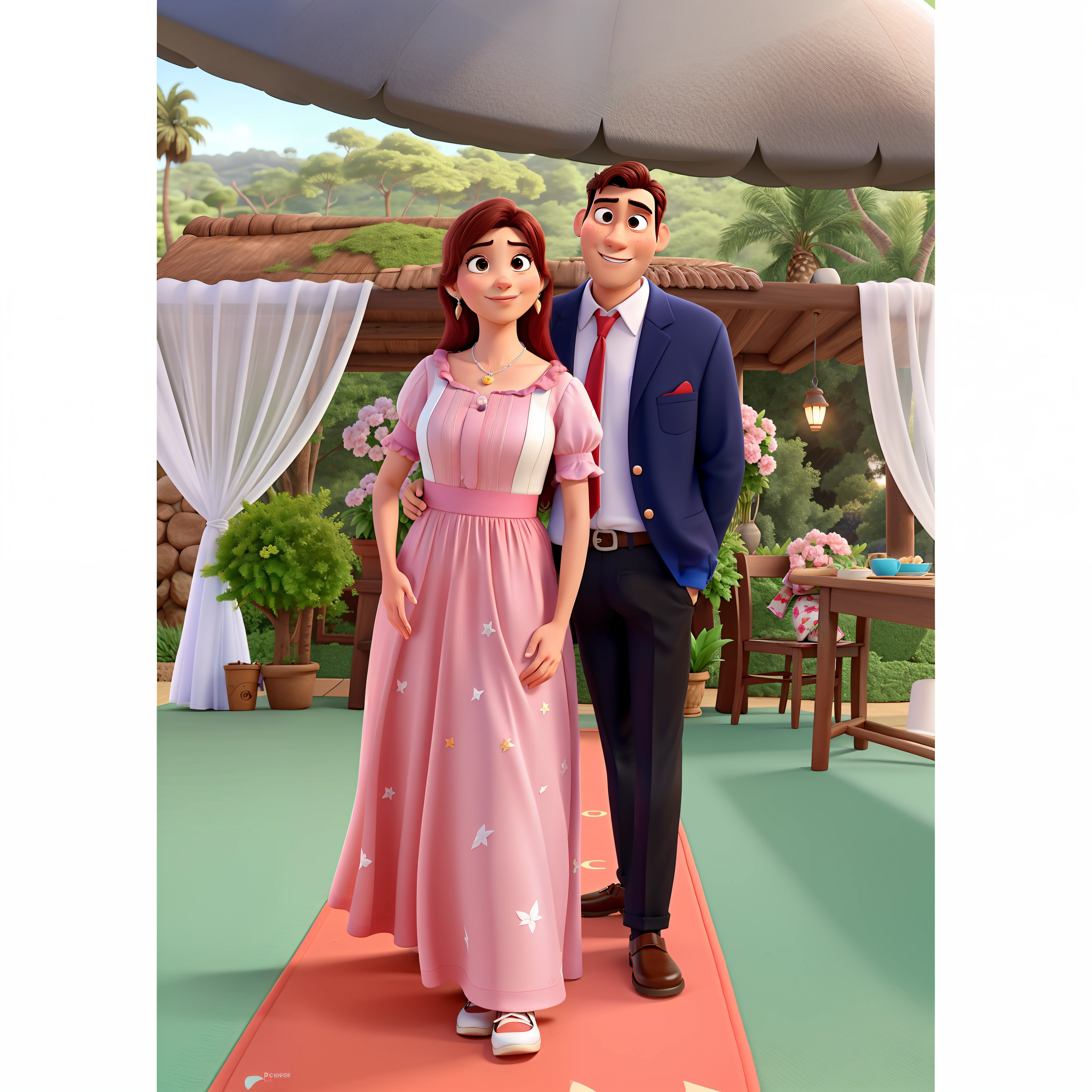 Casal estilo pixar em alta qualidade