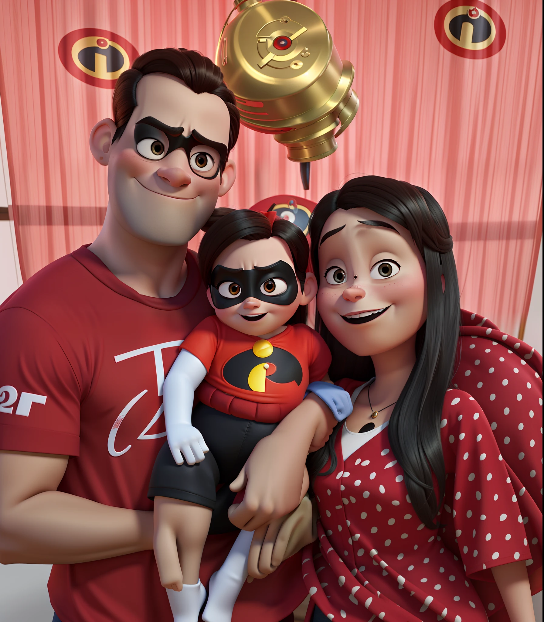 Family in costume of the incredibles