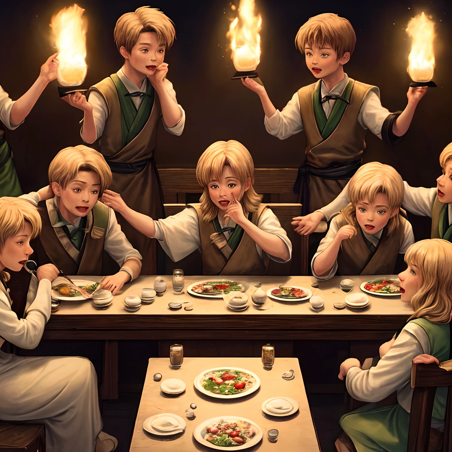 I want you to write about what feels like the Last Supper with 7 men