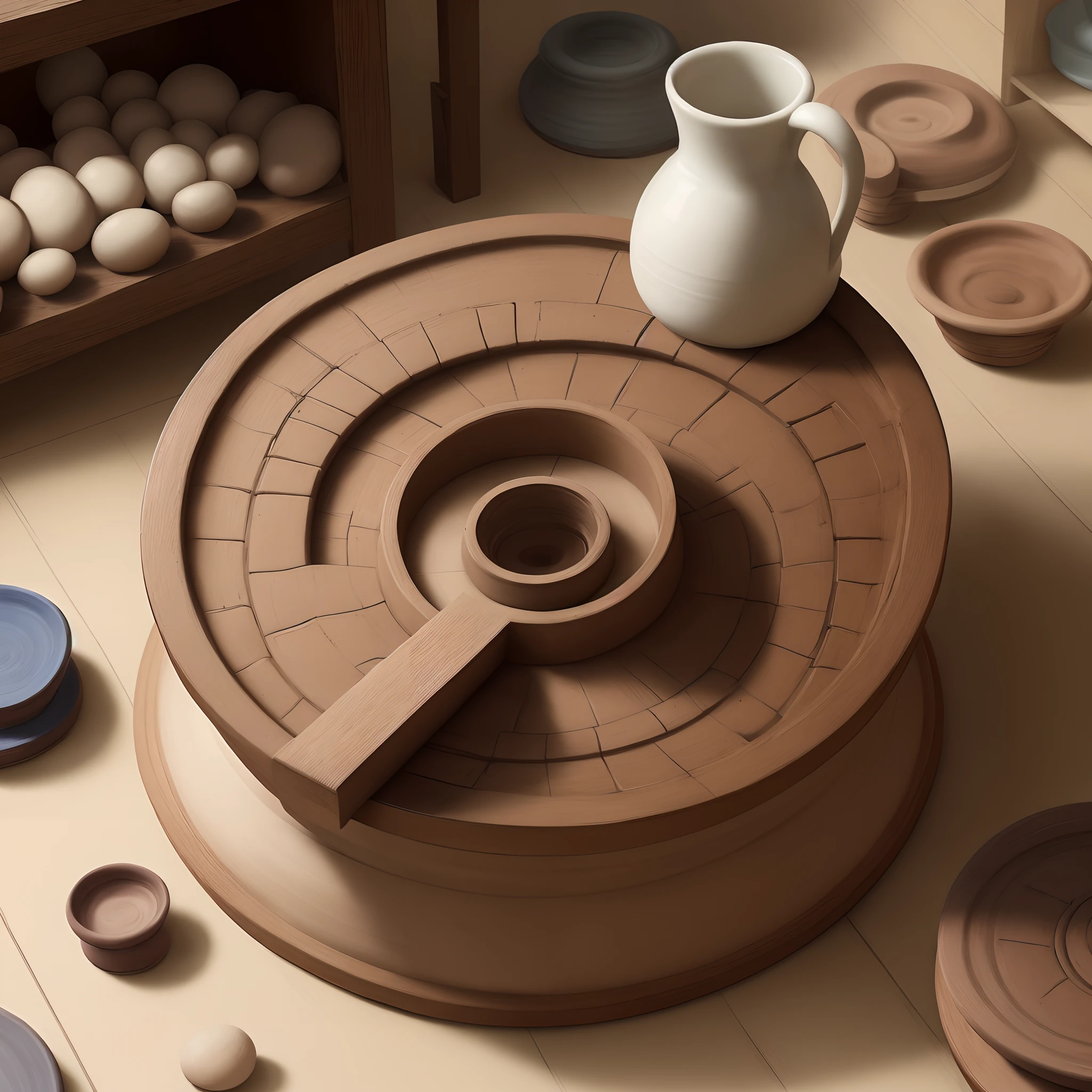 Pottery wheel art realistic