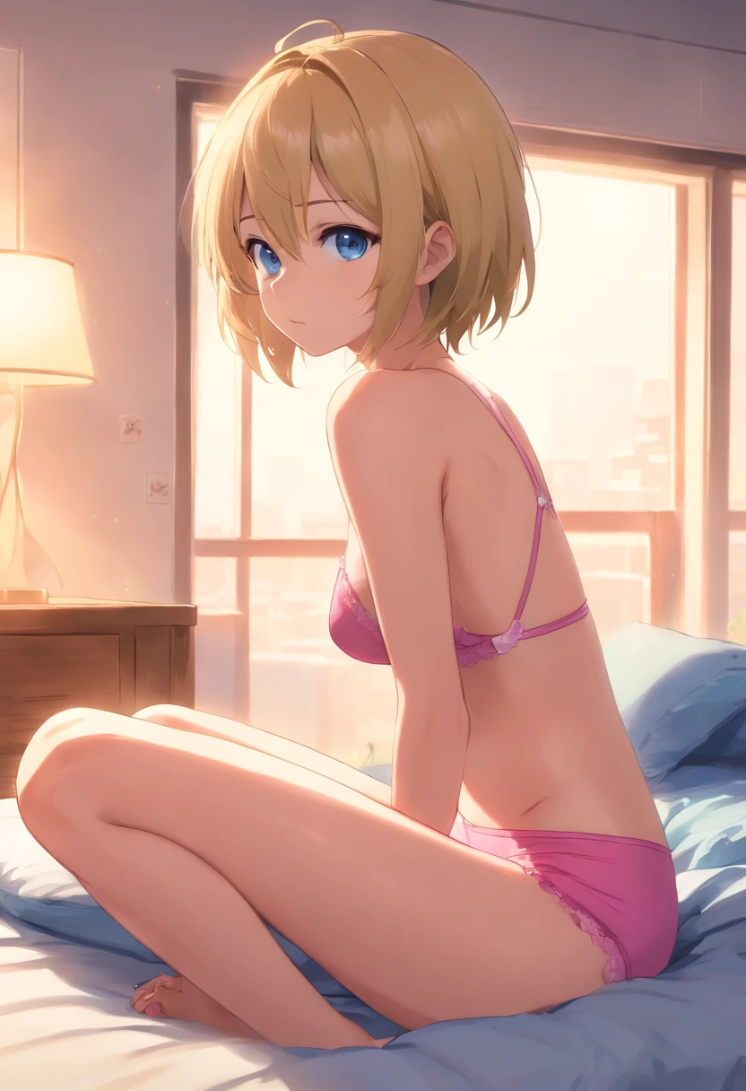 (masterpiece), best quality, expressive eyes, perfect face
girl , small breast, blue eyes, blonde hair, wett undear, see trough underwear, pink underwear, sitting on bed, in bedroom, leaning on wall, panties arent on, panties on her legs, one part of bh off, toucher her breast with one hand, other hand slithly in her pussy, masturbating, moahning, a fluid is going out of her pussy