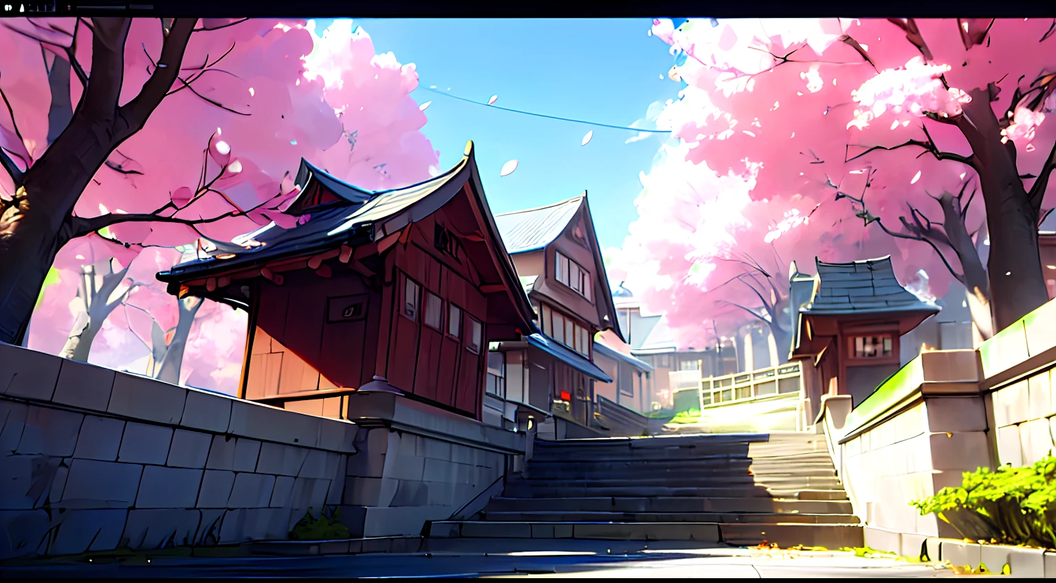 Describe an image of the picturesque Japanese village surrounded by cherry blossoms. ,
hyper-realistic, 8k, ultra hd, Pixar style, move style, cinema 4d, --ar 3:2