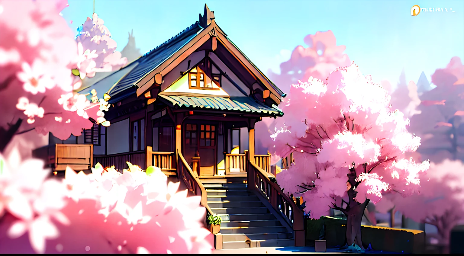 Describe an image of the picturesque Japanese village surrounded by cherry blossoms. ,
hyper-realistic, 8k, ultra hd, Pixar style, move style, cinema 4d, --ar 3:2