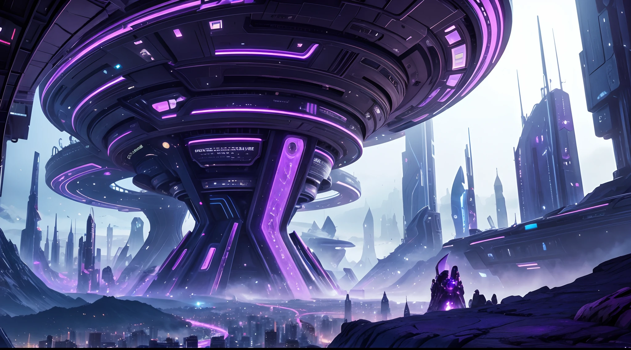 a epic beautiful sugilite futuristic city