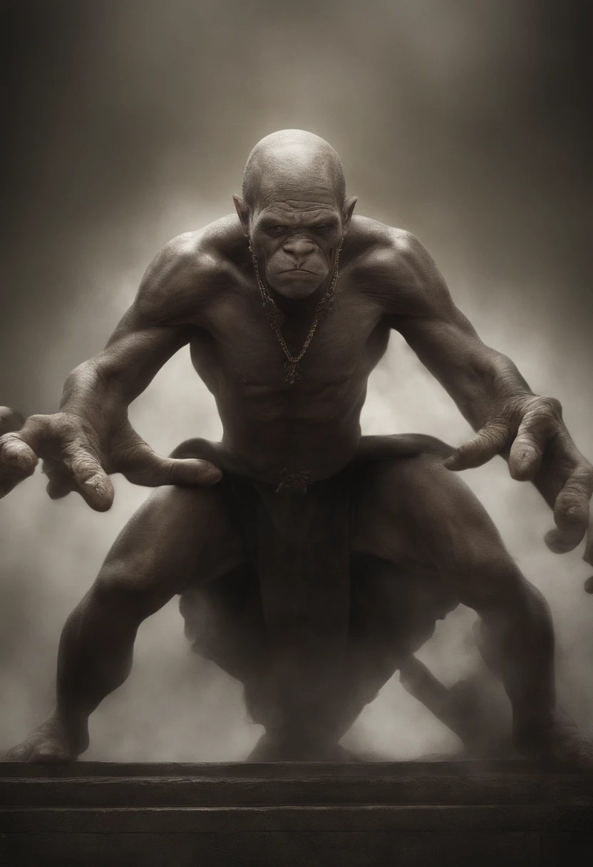 A nubby man with no arms and only one leg hobbles towards you menacingly while screaming with anger