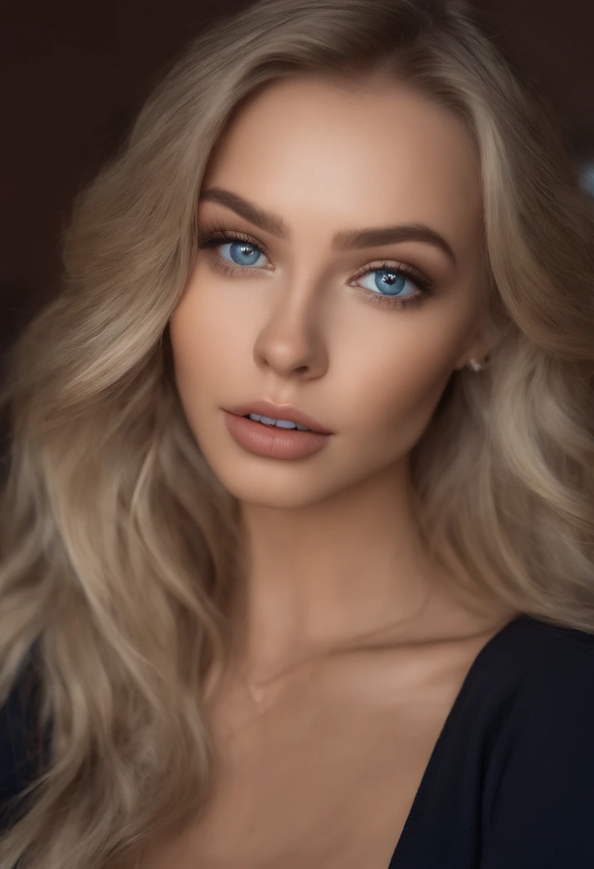 arafed woman fully , sexy girl with blue eyes, ultra realistic, meticulously detailed, portrait sophie mudd, blonde hair and large eyes, selfie of a young woman, bedroom eyes, violet myers, without makeup, natural makeup, looking directly at the camera, face with artgram, subtle makeup, stunning full body shot , in club, medium to large size bust