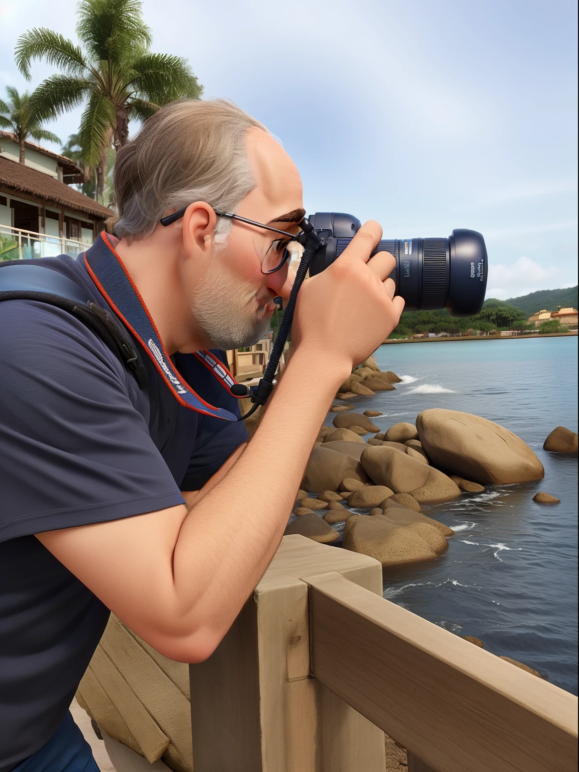 Homem estilo disney pixar tirando foto, alta qualidade, melhor qualidade