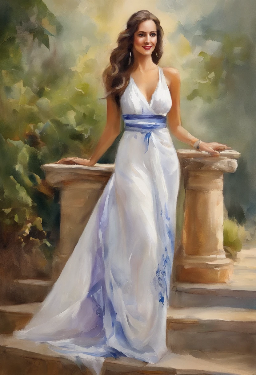 Hermosa chica, Pose sexy, Tight clothing, cabello morado y rubio, Belleza Cara, Void Elf, piel de color claro, ojos azules brillantes, Una vez, hechicero, age 30, hombros descubiertos, sensual y atractiva, vestido largo negro, elegante, sonrisa detallada