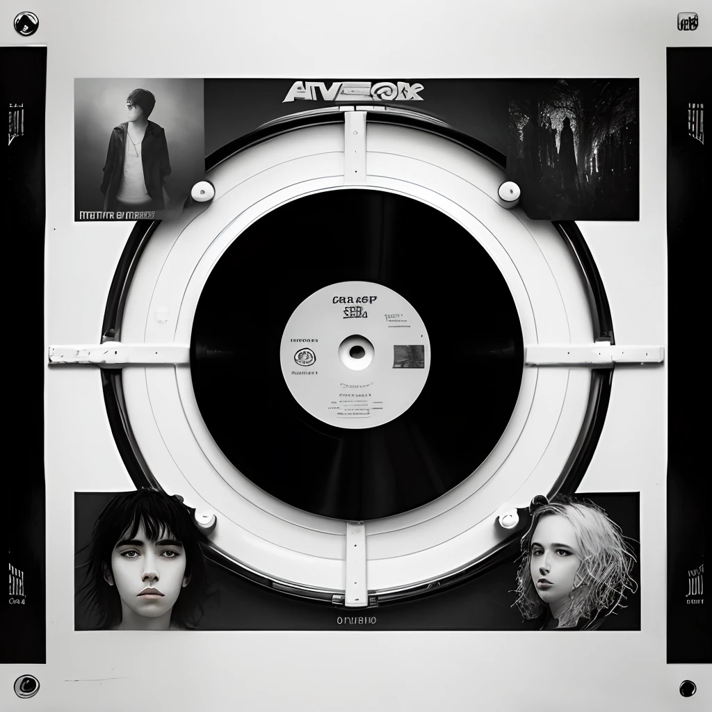 alternative rock style album cover in black and white