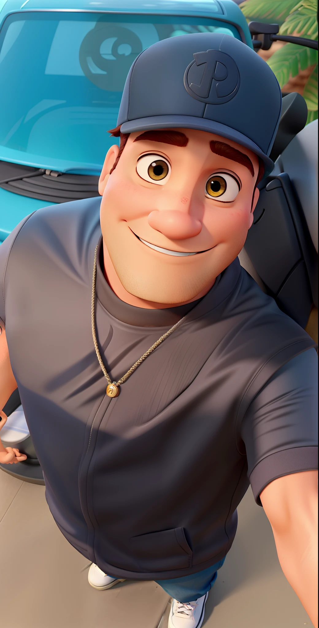 Um homem estilo Disney pixar,moreno,alta qualidade, melhor qualidade