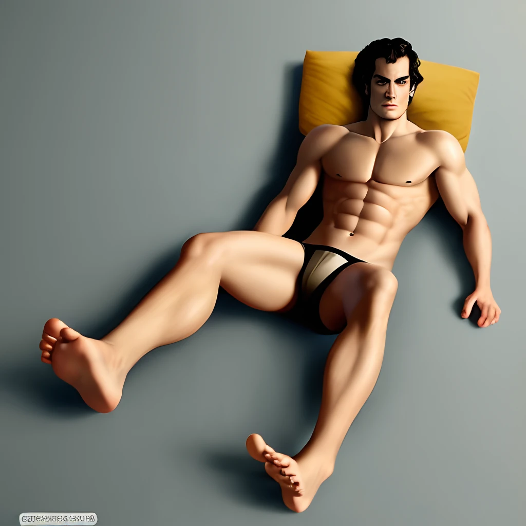 henry cavil naked laying down showing off his bare feet