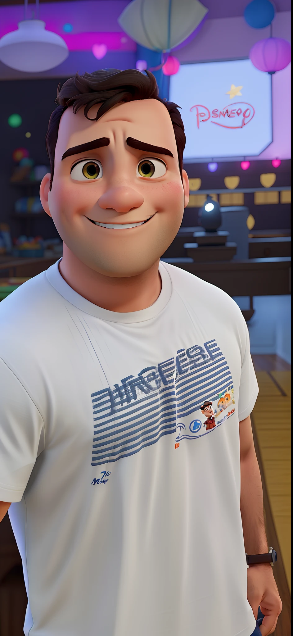 Um homem no estilo disney pixar, melhor qualidade.