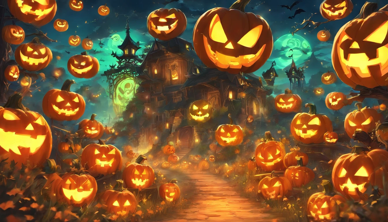 halloween,pumpkins,Jack-o'-lantern,skelleton,Floating jack-o-lanterns,natta,chies,
