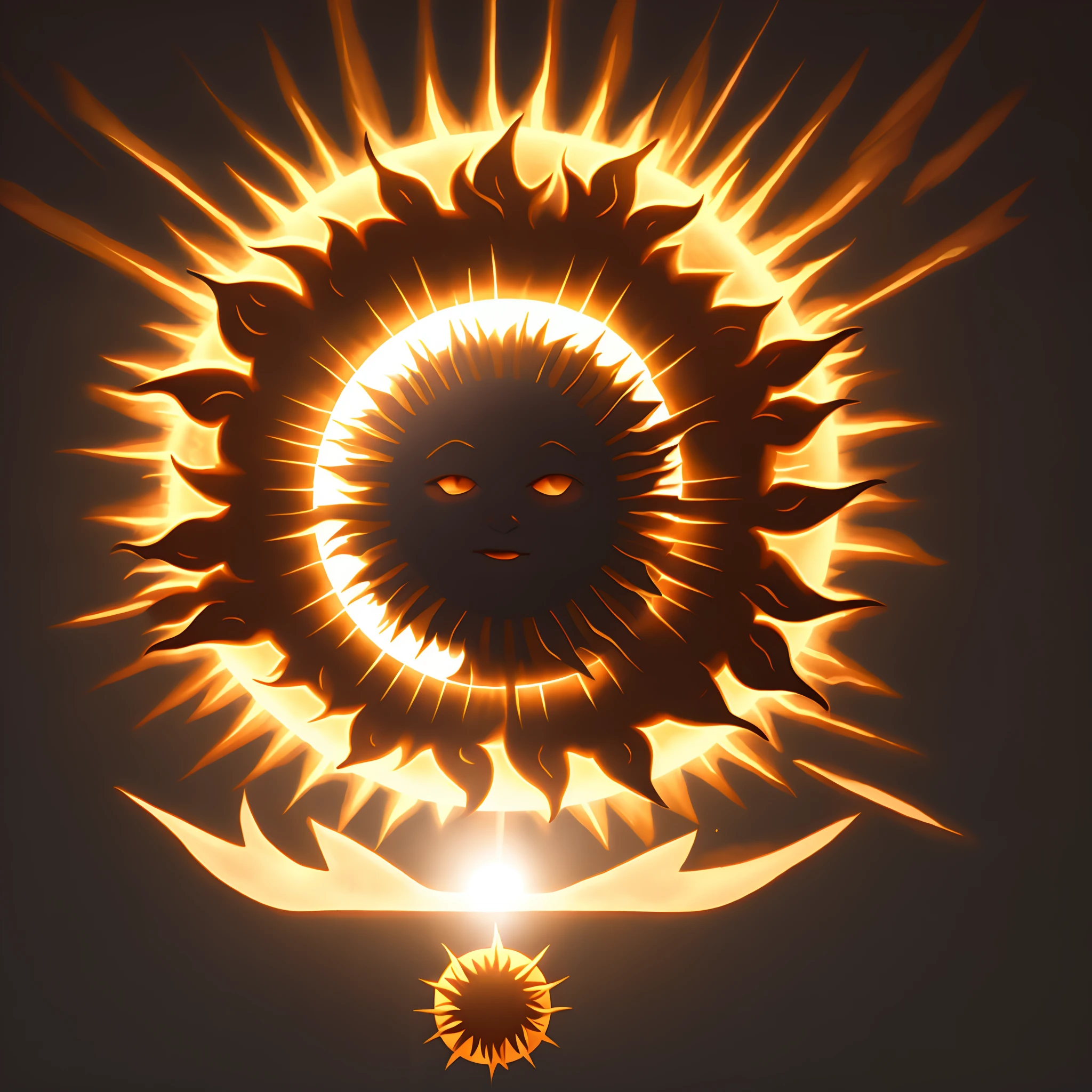 Write "sun x" at the middle of Sun