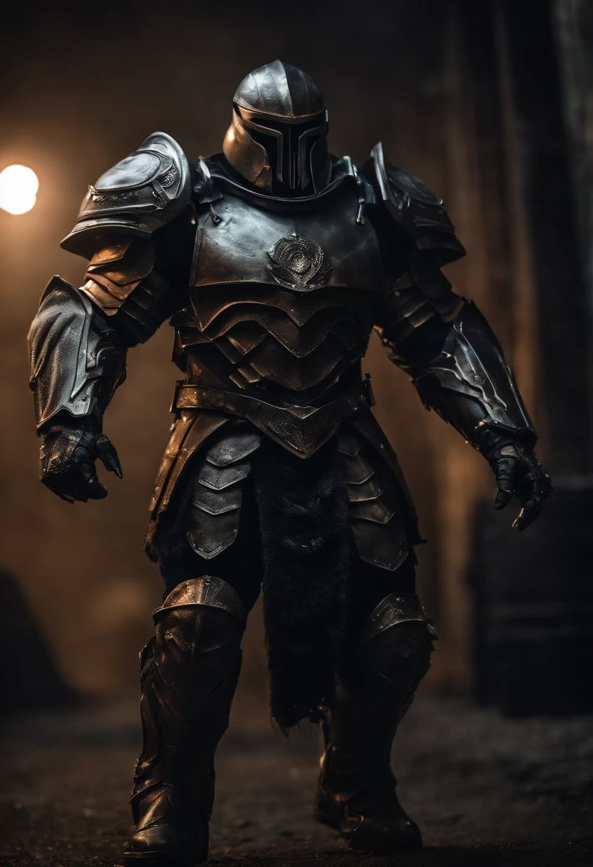 Masterpiece, UltraHD, photorealism, best quality, award-winning, massive male berserker, futuristic tech armor with scary helmet, looking at the camera, full body is shown in armor